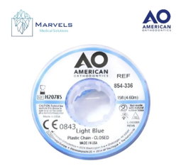 PLASTIC CHAIN 15' CLOSED LIGHT BLUE