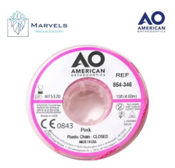 PLASTIC CHAIN 15' CLOSED PINK