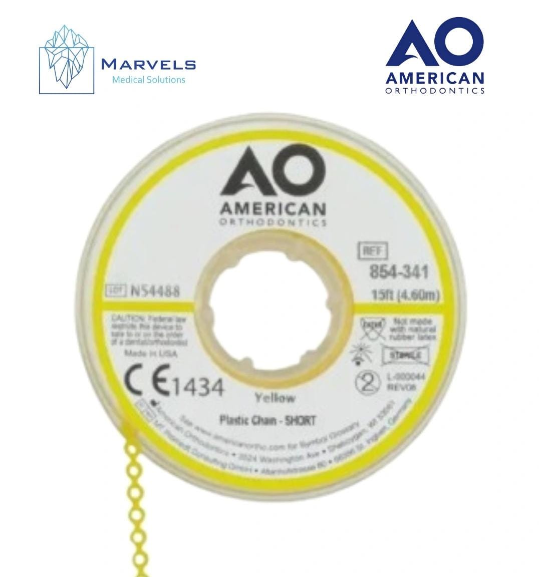 PLASTIC CHAIN 15' SHORT YELLOW_0