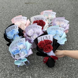 (3R001) 3 stalk Soap Rose Bouquet 