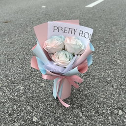 (3R001) 3 stalk Soap Rose Bouquet 