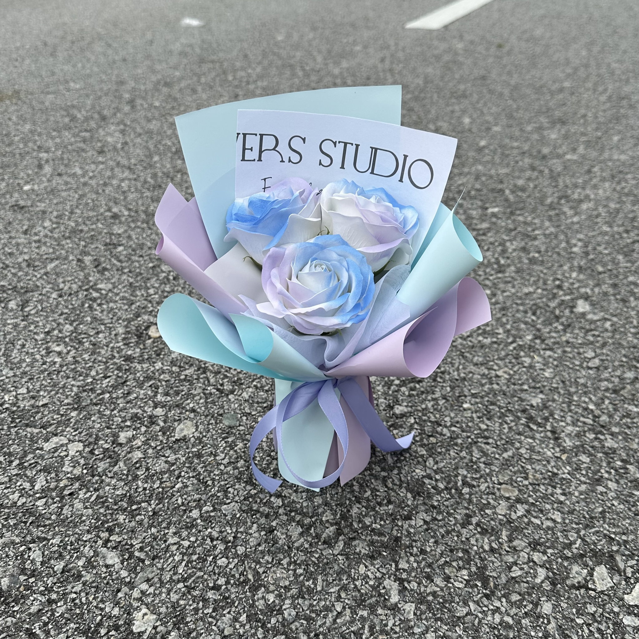 (3R001) 3 stalk Soap Rose Bouquet _6