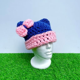 Cat Beanie with Bow 