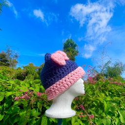 Cat Beanie with Bow 