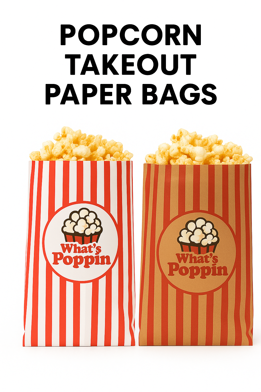 “WHAT’S POPPIN” TREAT TAKEOUT BAGS - BROWN & RED_1