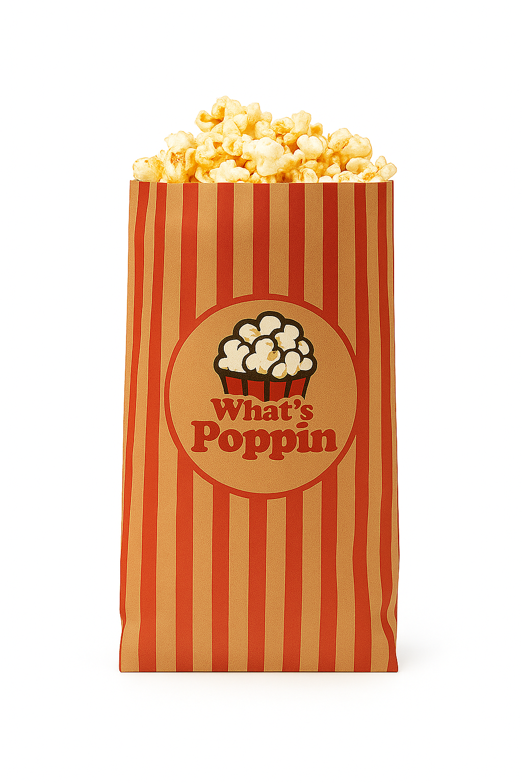 “WHAT’S POPPIN” TREAT TAKEOUT BAGS - BROWN & RED_0
