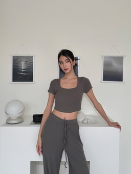 ARIA CURVEFIT SQUARE TOP | GREY