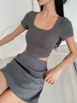 SLOANE LUXE SKORT | CLASSIC GREY