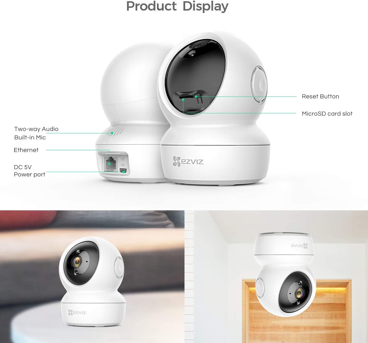 Caméra Panoramique Wi-Fi intelligente EZVIZ C6N 4MP_1