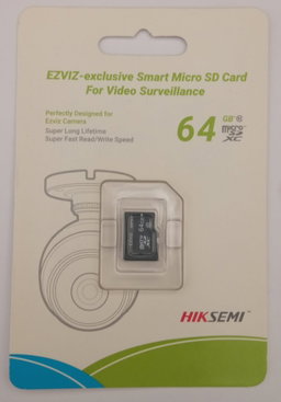 EZVIZ Carte mémoire Smart MicroSD 64Go Pour Vidéo Surveillance Class10 HIKSEMI