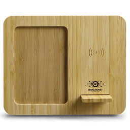 Bamboo Wireless Charger & Photo Frame-NT