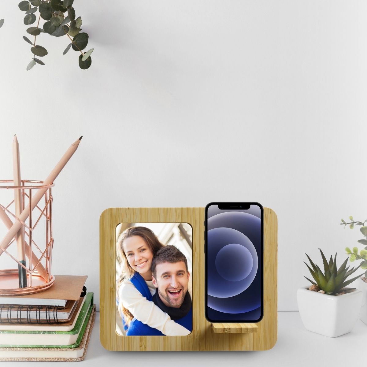 Bamboo Wireless Charger & Photo Frame-NT_0