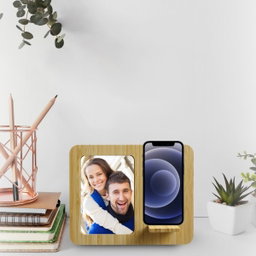 Bamboo Wireless Charger & Photo Frame-NT