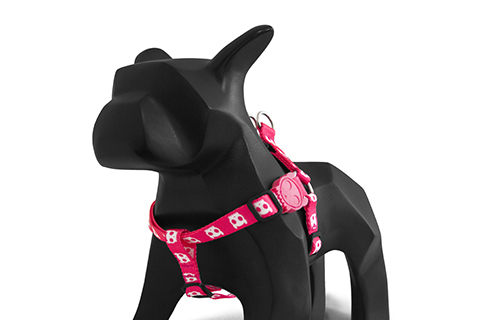 ZeeDog Pink Skull Step In Harness
