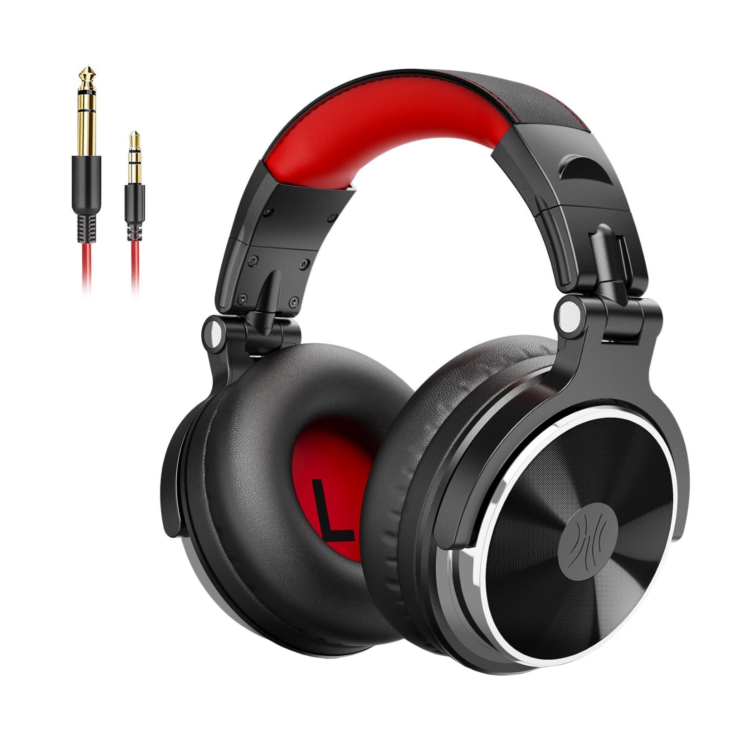  Oneodio Pro 10 Professional Wired Over Ear DJ and Studio Monitoring Headphones – Red/Black _1