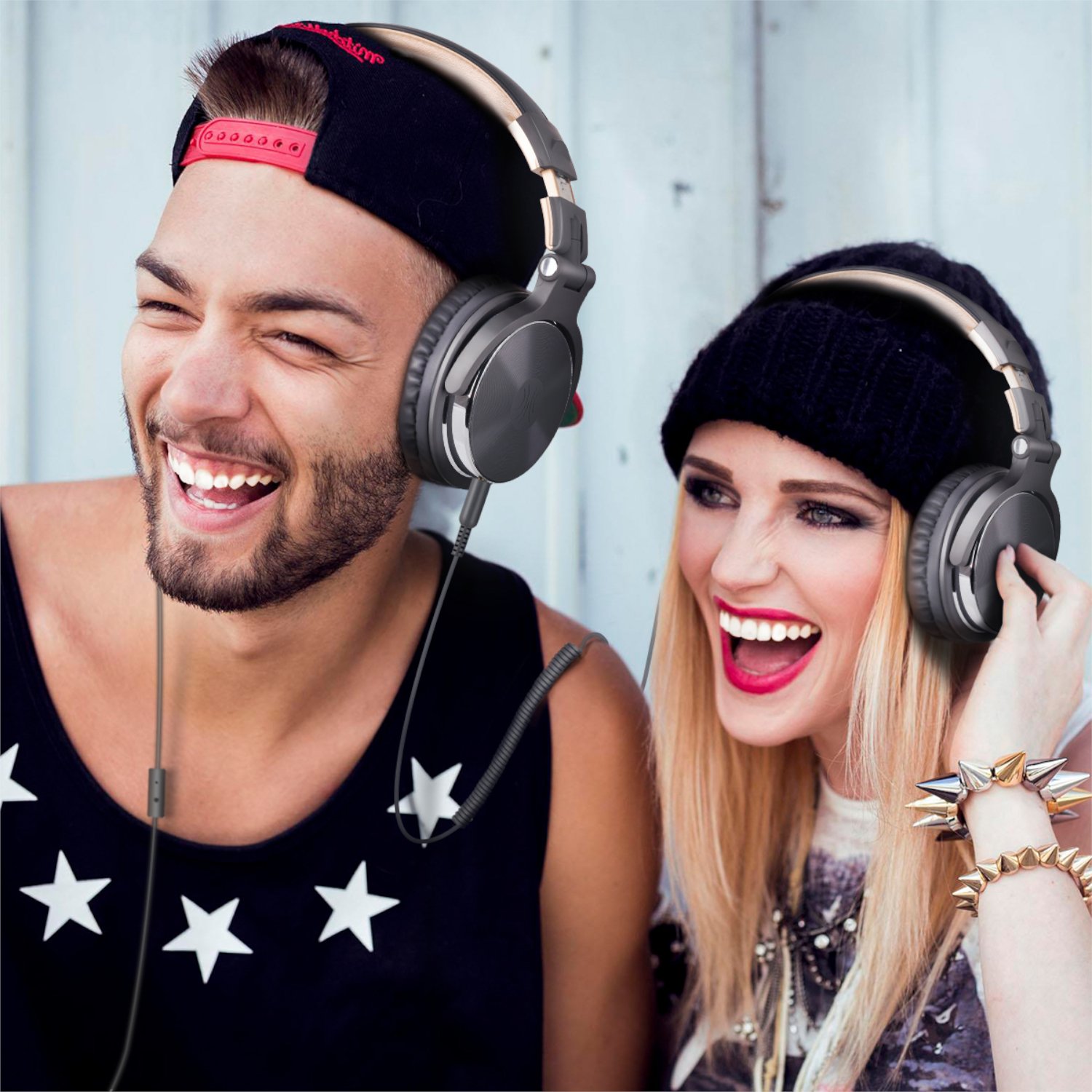  Oneodio Pro 10 Professional Wired Over Ear DJ and Studio Monitoring Headphones – Grey/Gold _4