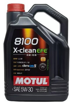 Motul 8100 X-Clean 5W30 EFE ACEA C2/C3 Fully Synthetic Motor Oil 5L
