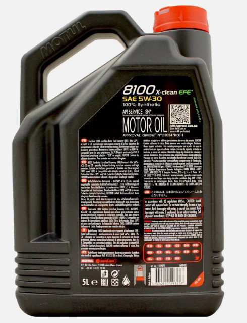 Motul 8100 X-Clean 5W30 EFE ACEA C2/C3 Fully Synthetic Motor Oil  5L_1