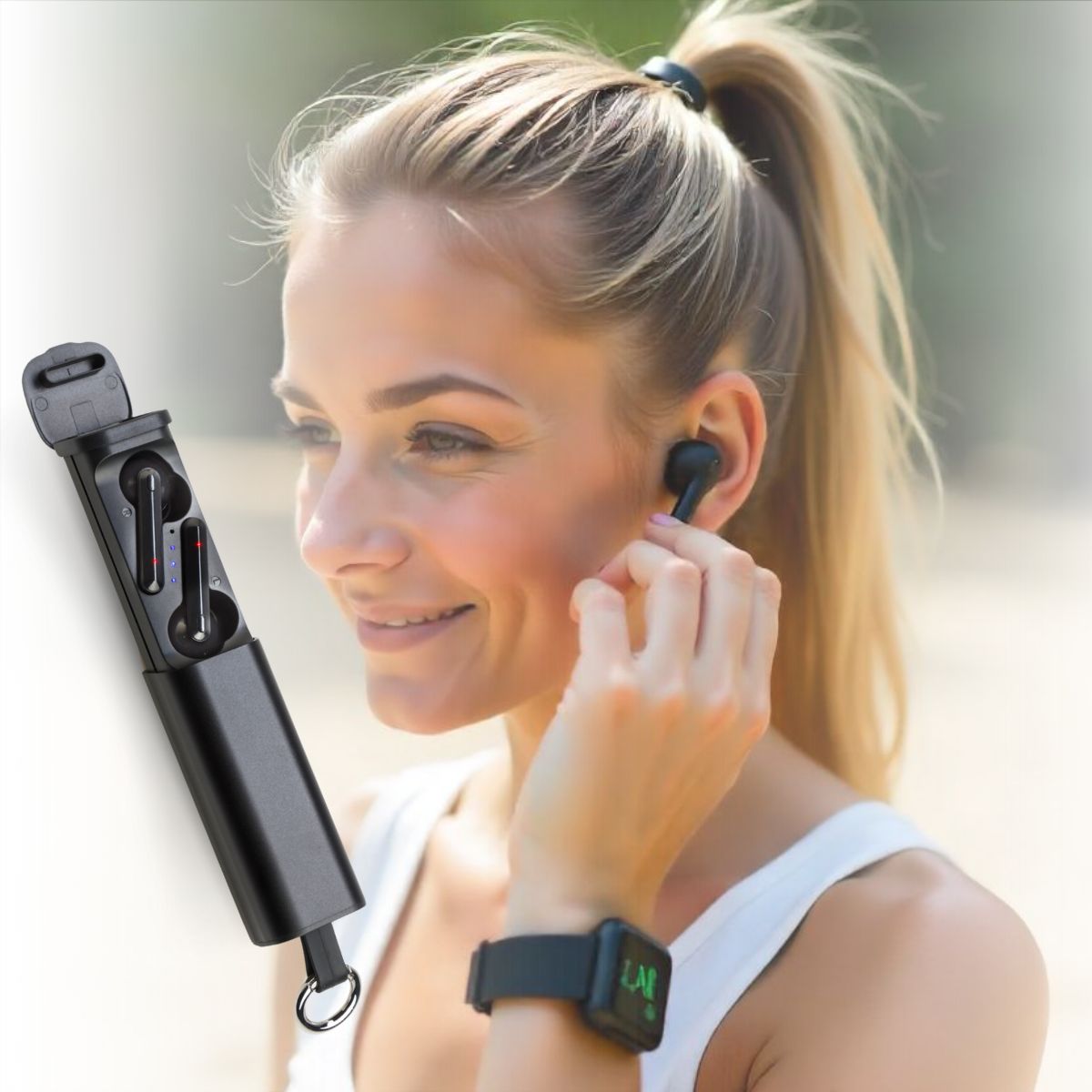 Bluetooth Earbuds with Phone Holder _1