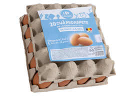 Oua marimea L 20 bucati Oua de la gaini crescute la sol Carrefour Classic (carrefour)