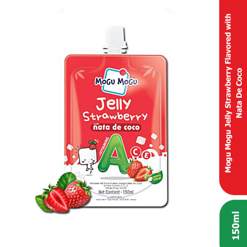 Mogu Mogu Jelly Strawberry with Nata De Coco, 150ml_0