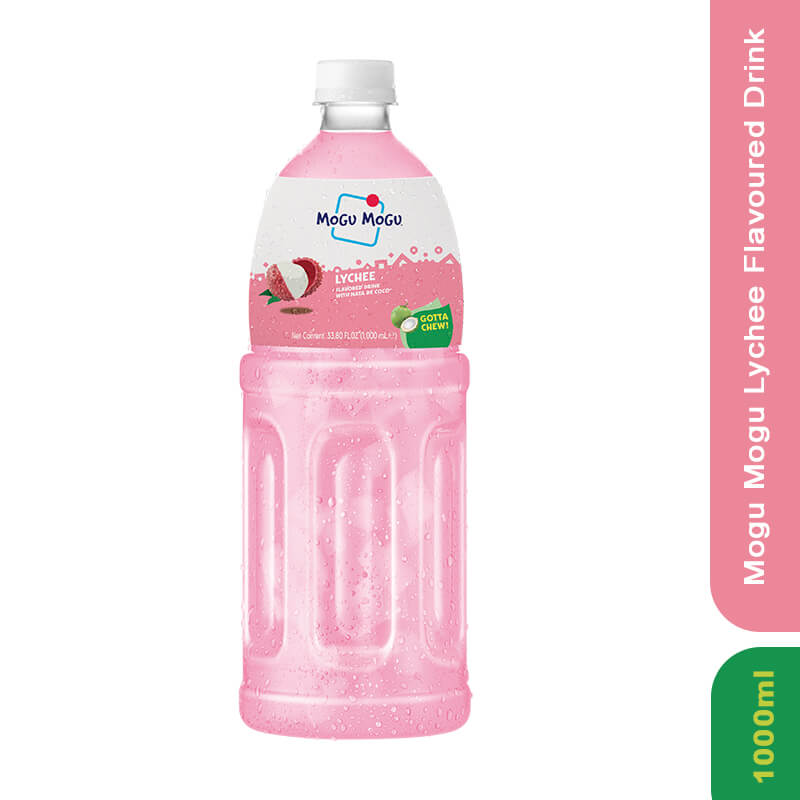 Mogu Mogu Lychee Flavored Drink with Nata De Coco, 1000ml_0