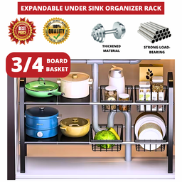EXPANDABLE UNDER SINK ORGANIZER RACK (RAK ORGANISER BAWAH SINKI)