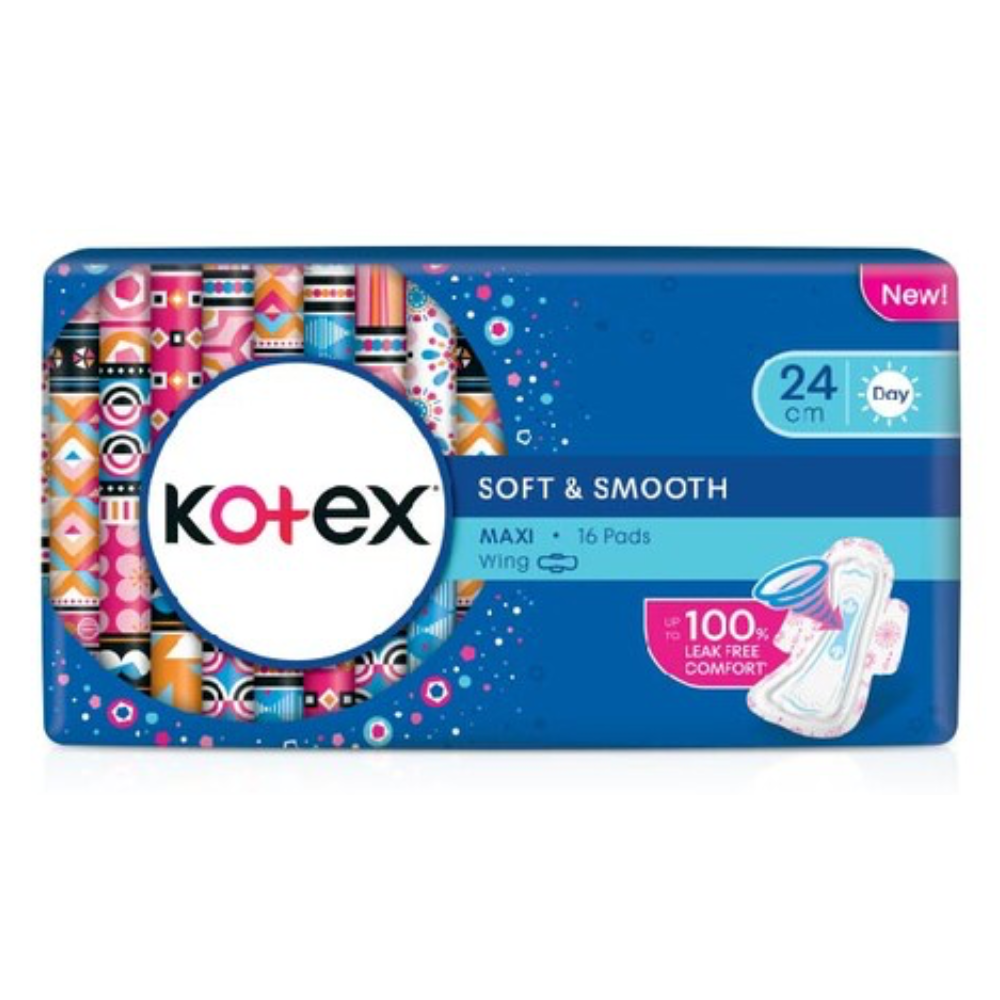 KOTEX SOFT & SMOOTH MAXI WING 16PADS_0