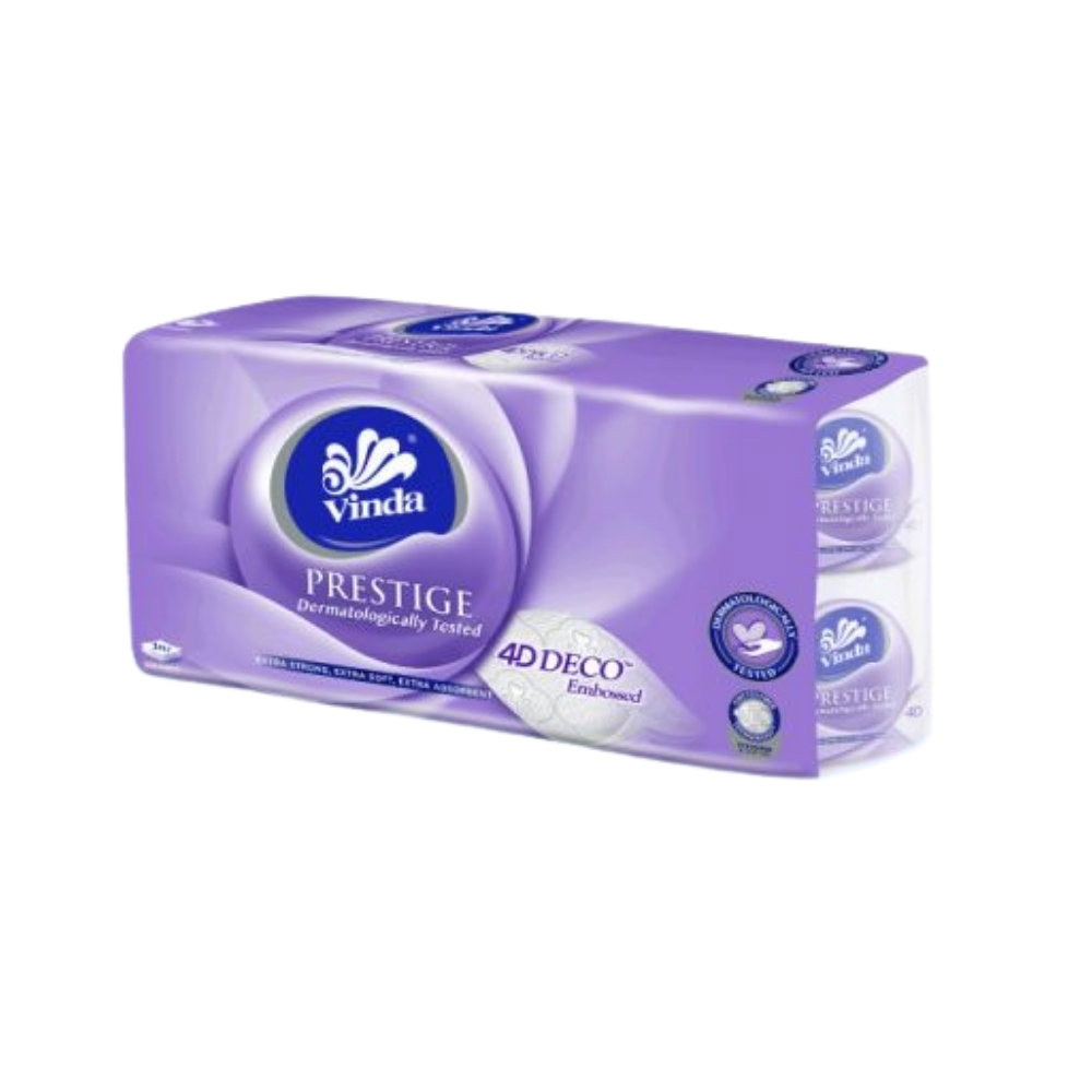 VINDA PRESTIGE 4D DECO TOILET 8 ROLLS