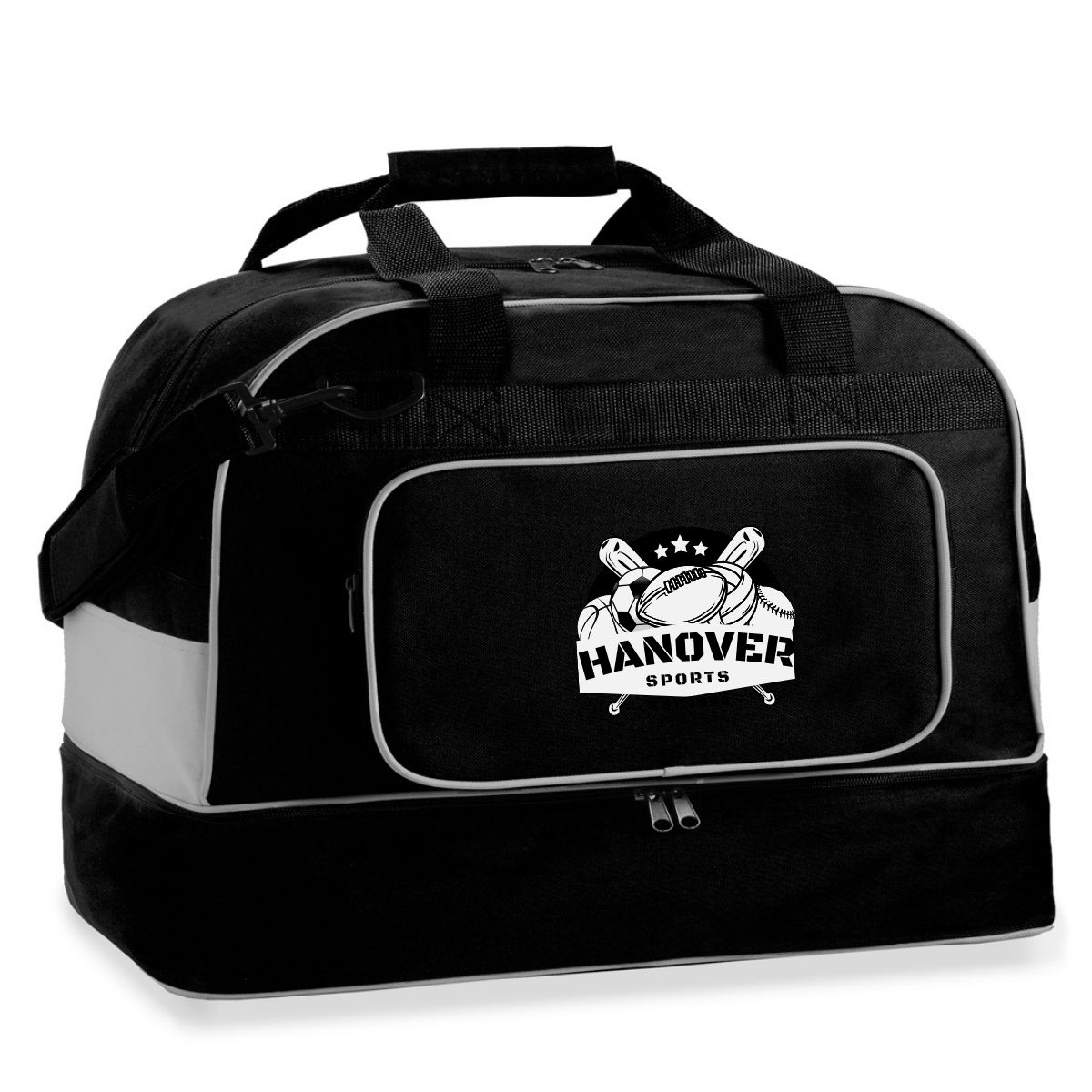 Double Decker Two Tone Bag-Black & Grey_1