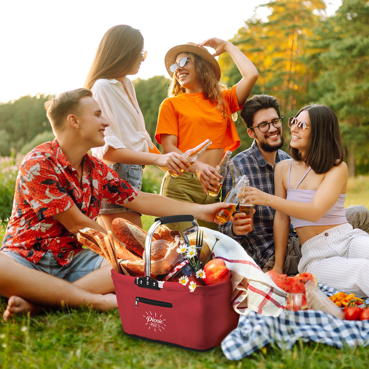 Compatto Foldable Picnic Basket - Blue_0