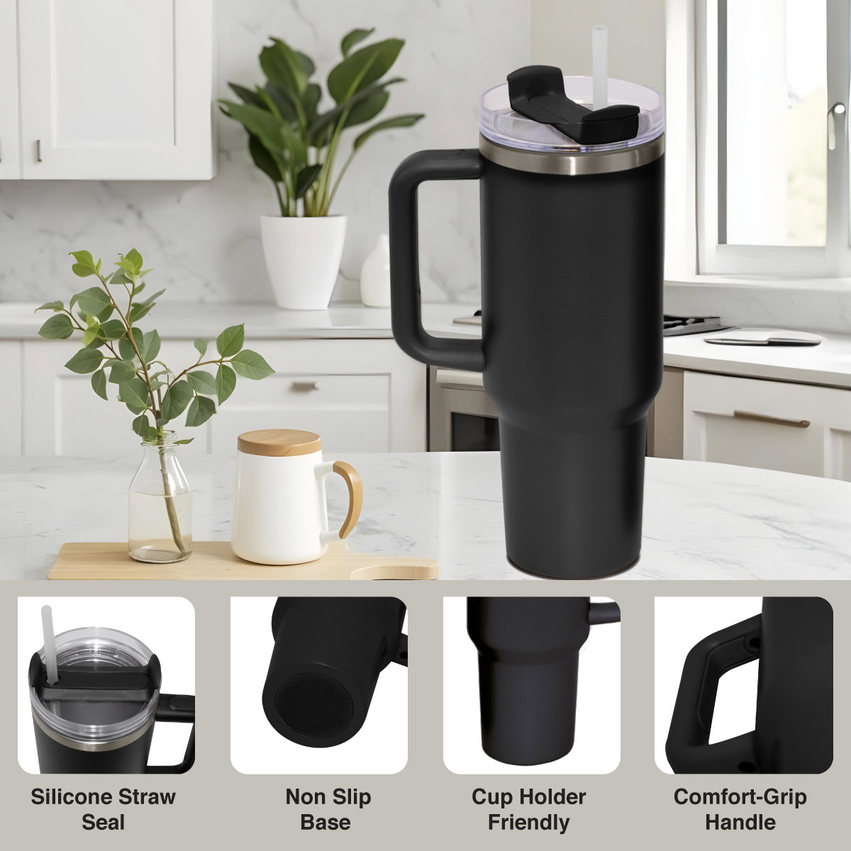 1200ml Stainless Steel Enduro Mug -Black_1