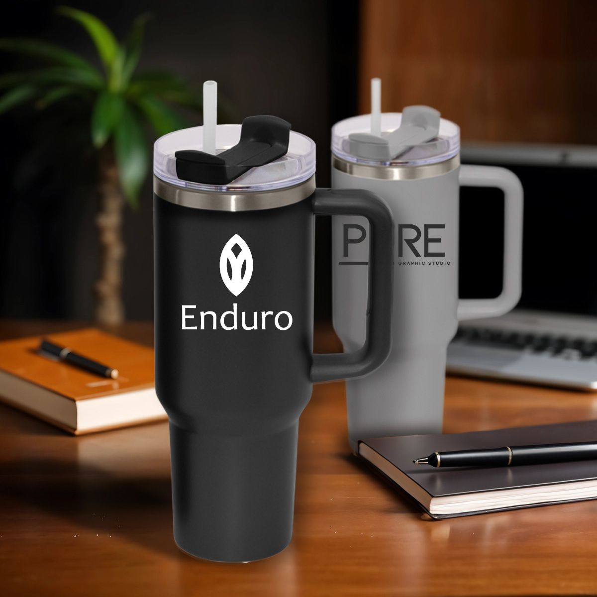 1200ml Stainless Steel Enduro Mug -Black_0