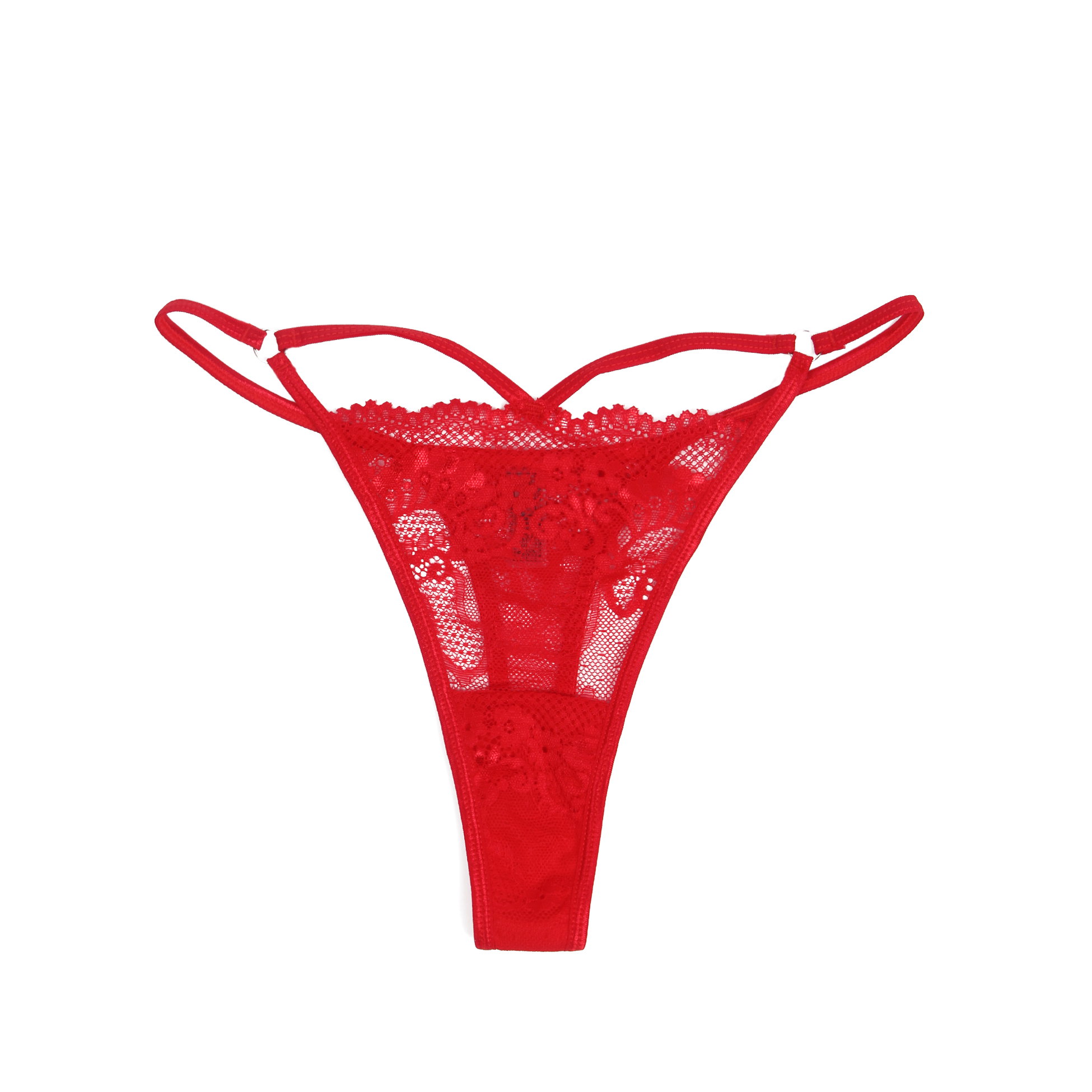 Red Sexy Lace Hollow Out  Women Thong Underwear _2