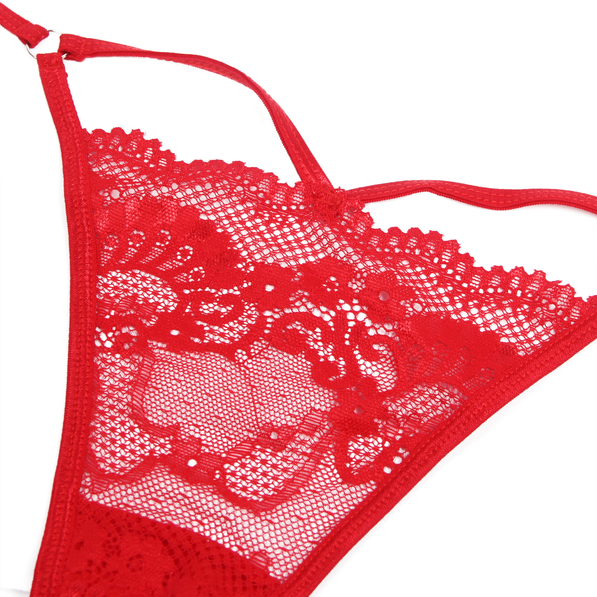 Red Sexy Lace Hollow Out  Women Thong Underwear _1