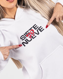 Hoodie Siete Nueve - Blanca