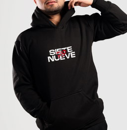 Hoodie Siete Nueve - Negra