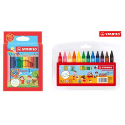 STABILO SWANS 12S COLOR & 12S WAX CRAYON