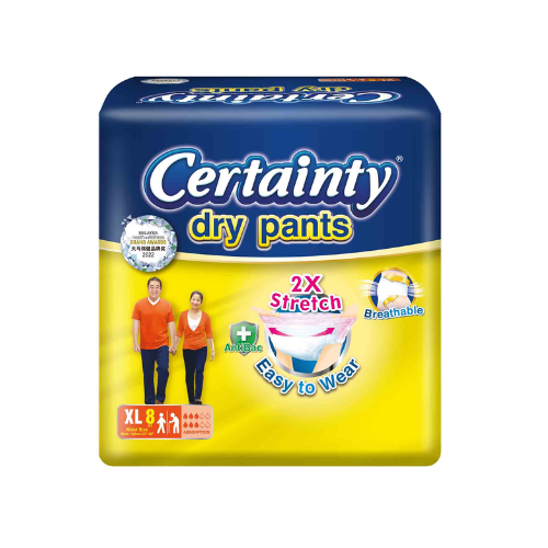CERTAINTY DRYPANTS ADLT DIAPER XL 8S