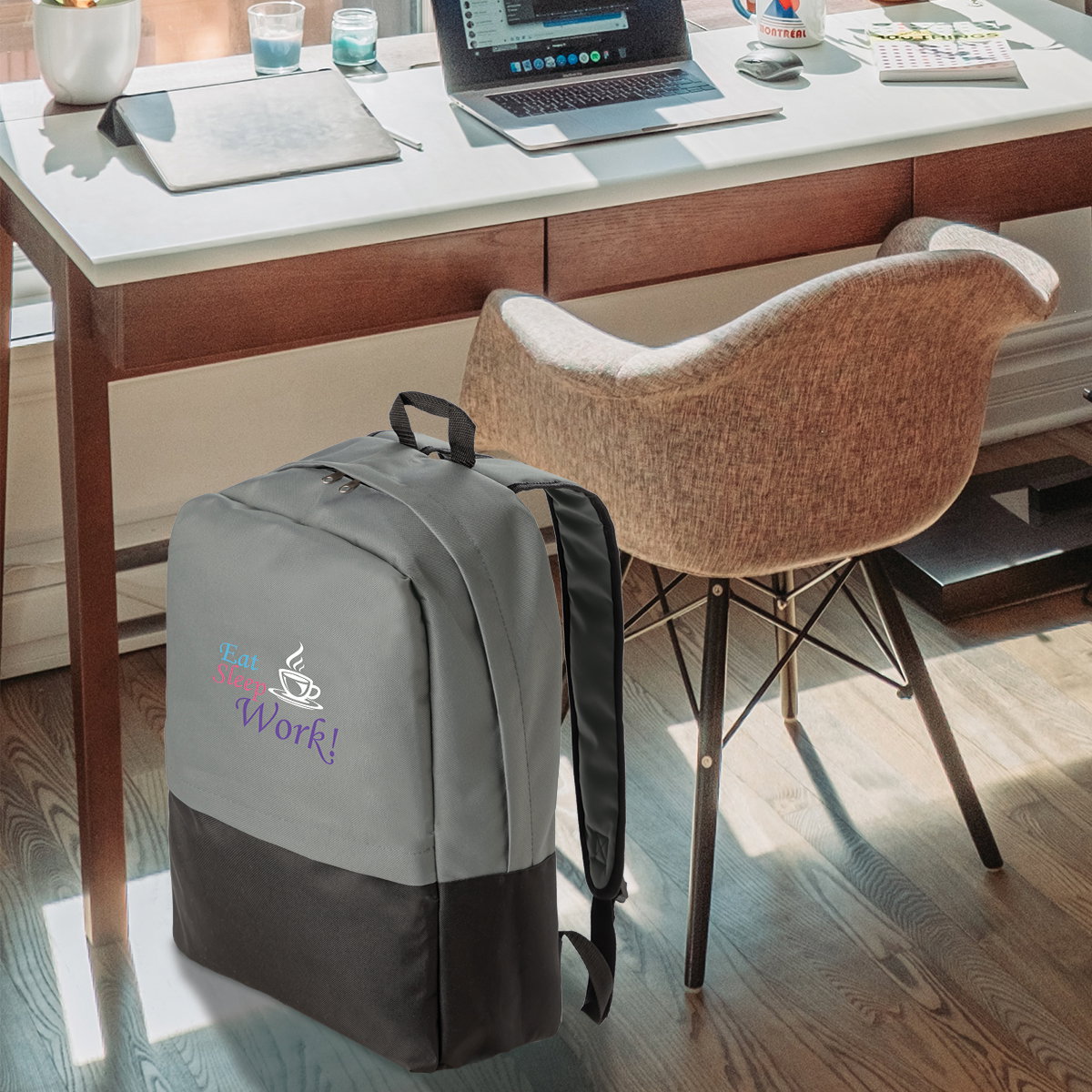 2 Tone Laptop Backpack - Grey_0