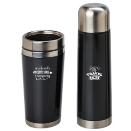 Chester Flask & Mug Set - Black