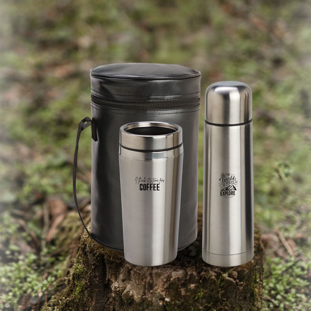 Chester Flask & Mug Set - Black_0