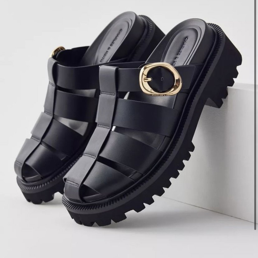 Cross Strap Leather Sandals