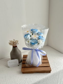 5 Stalk Soap Rose Transparent Bouquet 