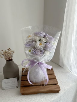 5 Stalk Soap Rose Transparent Bouquet 