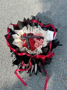 21 Stalk Hearts-Shaped Soap Rose Bouquet  