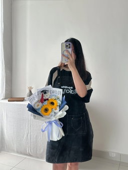 (GB009) Graduation Bear Mixed Soap Flower Bouquet