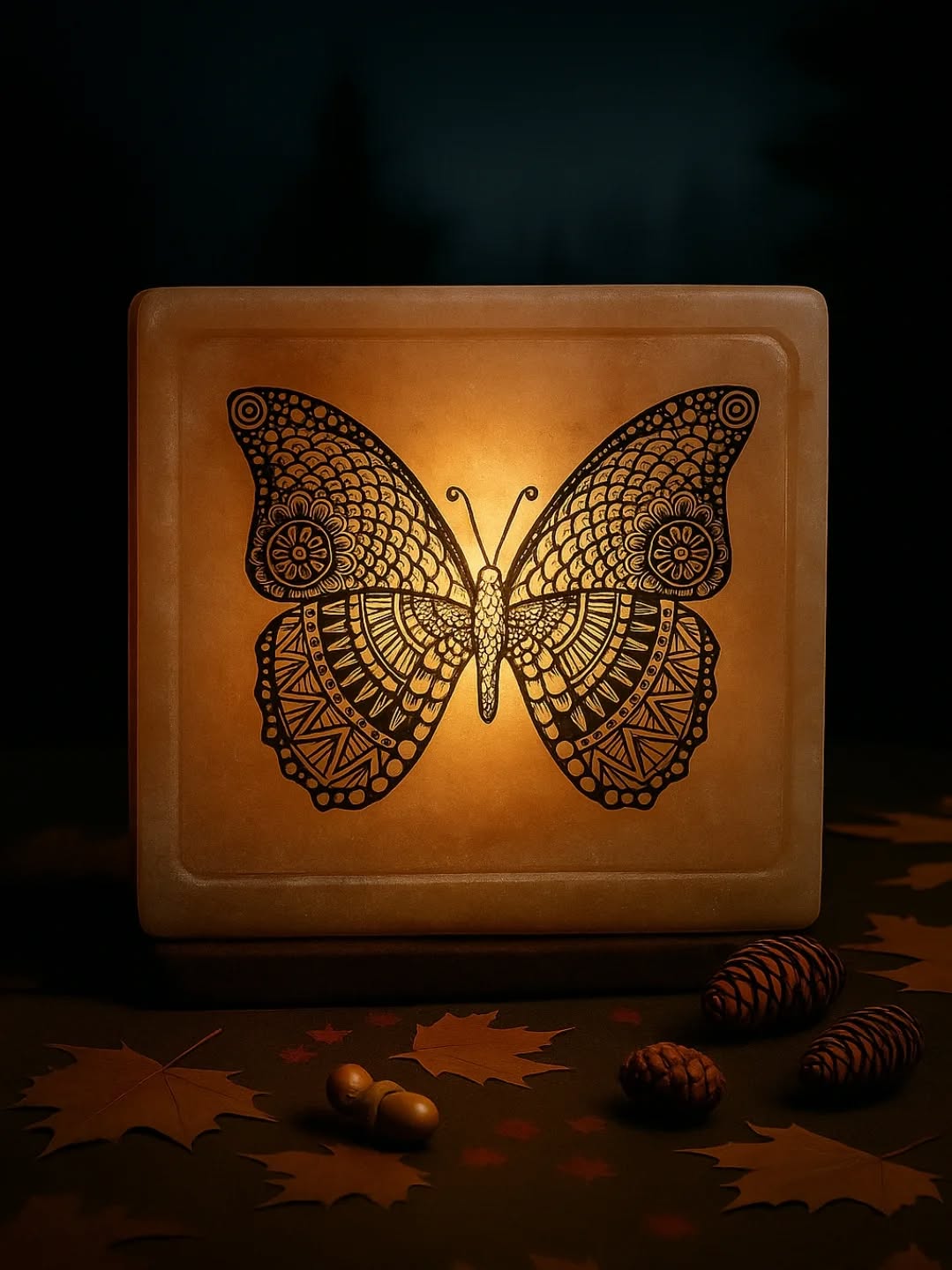 Mandala Butterfly Himlayan Salt Art Lamp_0