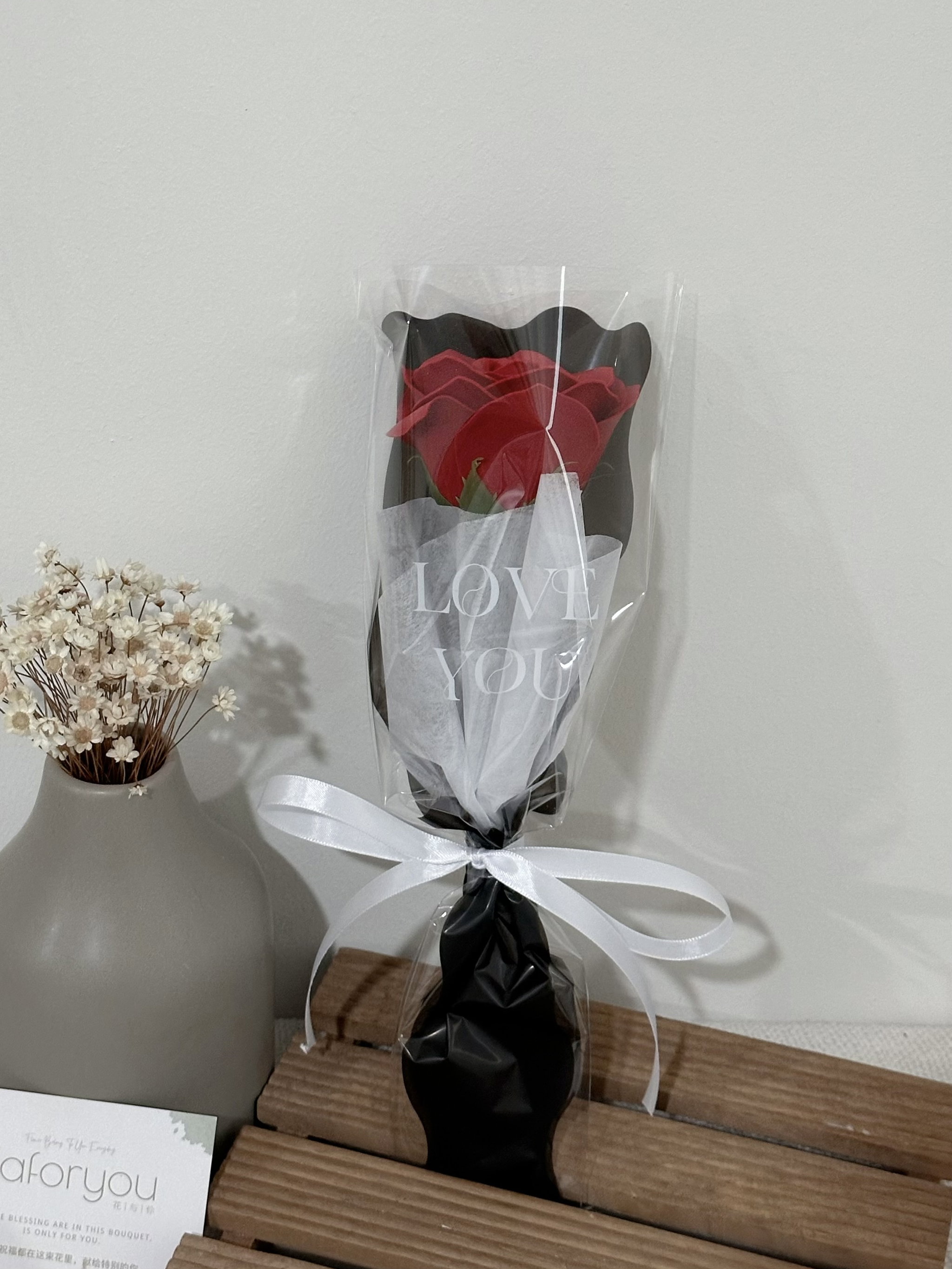 (1R001) 1 Stalk Soap Rose Bouquet _3