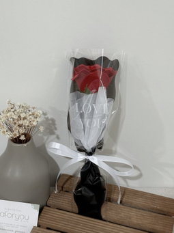 (1R001) 1 Stalk Soap Rose Bouquet 